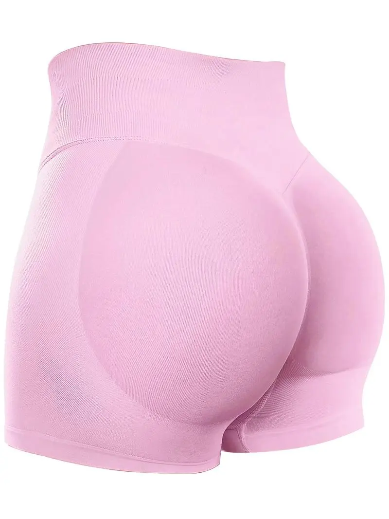Women's Solid High Waist Sports Spandex Shorts - Breathable Comfortable High Stretch Skinny Shorts for Gym and Indoor/Outdoor Wear Legging Fitness Exercise