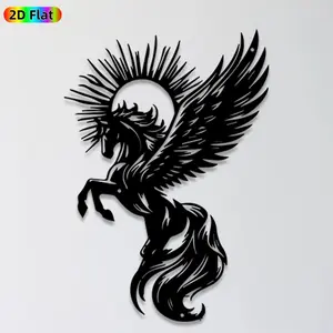 [1pc] Pegasus Metal Wall Art,Pegasus Statue Mural, Ideal Gift for New Year, Christmas, Mythology Enthusiasts, Weather-Resistant Metal Wall Decor Wall Sculptures, Perfect for Outdoor Fence & Indoor Wall Mythology Decor Enthusiasts
