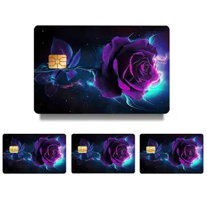 Rose Pattern Credit Card Skin Sticker, 4 Counts/set Ultra-thin Waterproof & Scratch Resistant Card Sticker, Personalized Bank Card Skin Protector, Sticker Cards