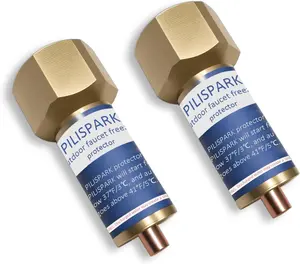 2 Packs Outdoor Faucet Freeze Protection,Brass Freeze Proof Outdoor Faucet Protector for Faucets in Freezing Temperatures,Replacement Outdoor Faucet Covers for Winter for 3/4-Inch Threads outdoor lawn