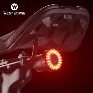 WEST BIKING Intelligent Brake Bicycle Tail Light for Mountain Bike, Road Bike, 500mAh, IPX6 Waterproof, 5 Modes of Riding Tail Light