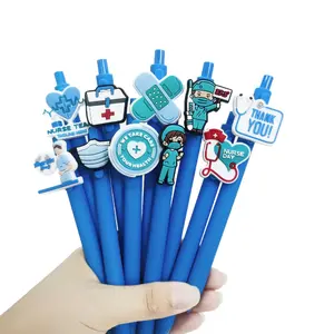 Nurse Theme Pen Set, Blue Click Ink, Specialty Pen, Perfect Gift for Nurses and Medical Students, Press Gift Pen, Christmas Signature Ballpoint Pens