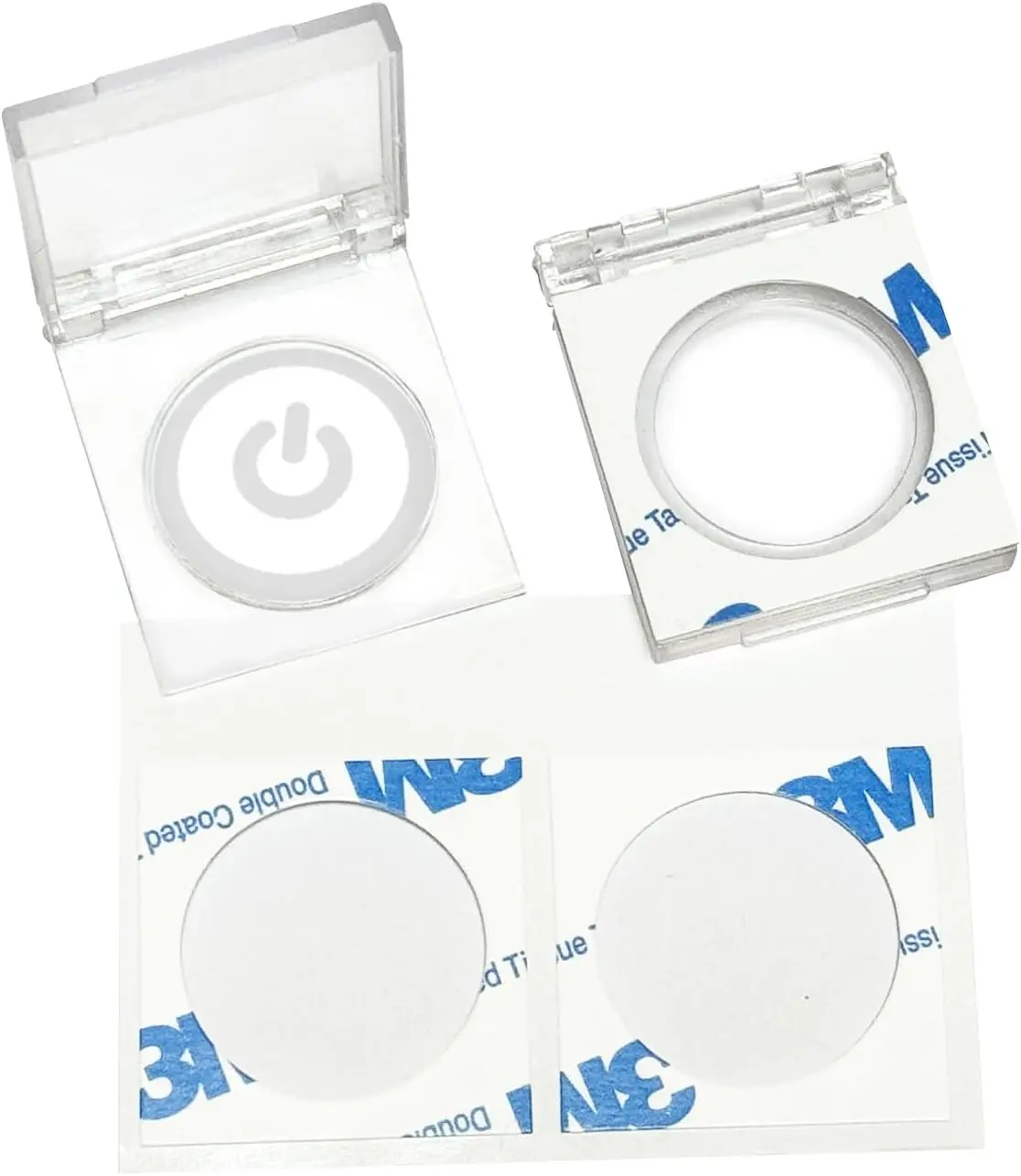 PC Power Button Cover Self-Adhesive - Power Switch Cover Rectangle with Stickers to Prevent Accidental Pressing for Computer, Light Pad, TV, Dishwasher, Wash Machine (2, Φ=0.87“)