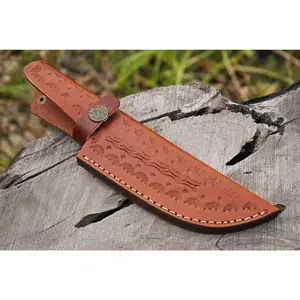 8 Inch Custom Handmade Cow Leather Fixed Blade Utility Knife Sheath – Premium EDC Leather Cover 1294