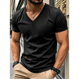 Men's V-neck quick drying breathable casual sports short sleeved T-shirt, summer fashionable gym sports T-shirt, designed for comfort and fashionRAIMENTRY