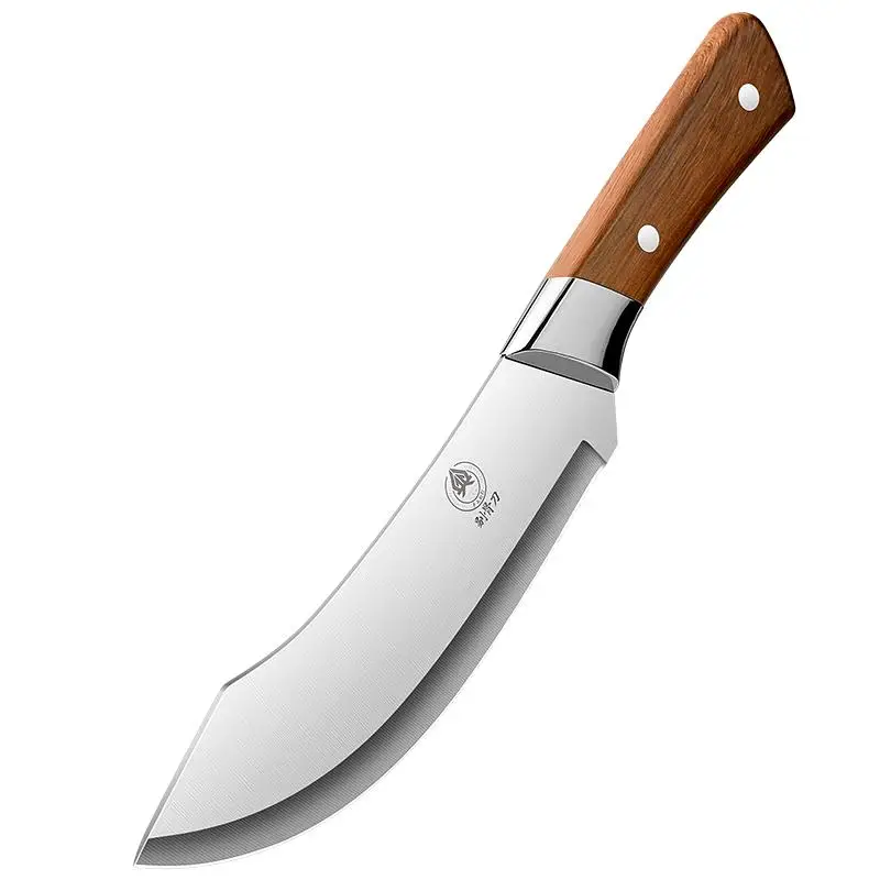 Stainless Steel Curved Blade Knife, 1 Count Professional Meat Cleaver, Multifunctional Knife for Cutting, Trimming and Peeling, Kitchen Knife, Kitchen