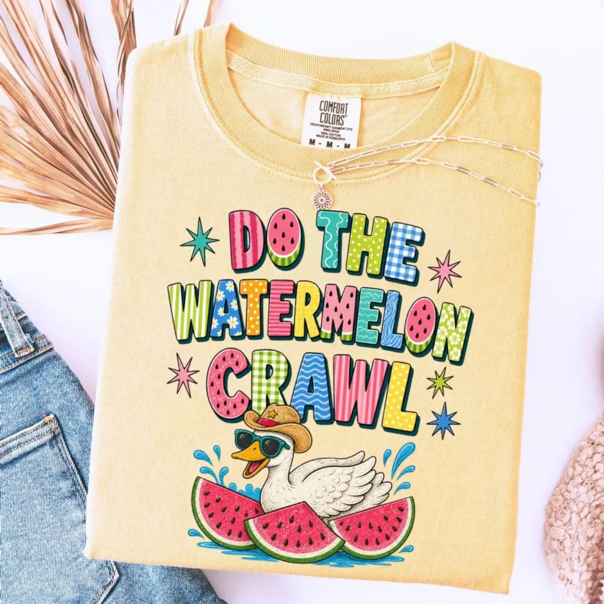Comfort Colors Do The Watermelon Crawl Goose Shirt, Summer Vacation Tee, Funny Meme Shirt, Unisex Crew Neck Top, Crewneck Top