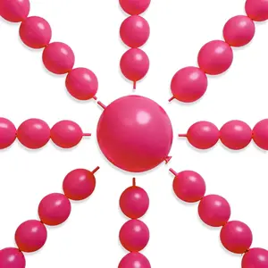 PartyWoo Hot Pink Linking Balloons 100pcs 6 Inch Magenta Fuchsia Link Balloons for Baby Shower Gender Reveal Engagement Bachelorette Wedding Bridal Shower Birthday Party Decorations Pink-y12