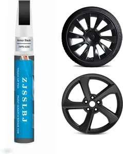 Rim Touch Up Paint for Tesla Model Y/S/X Crossflow/Induction/Arachnid/SlipstreamTone Wheel,  in  Car Wheel Scratch Repair Kit, Quick & Easy Remover Curb Rash (Armor Black(WPB) for Model Y (+) " Crossflow Wheels/Model Y () " Induction Wheel/Model S ()