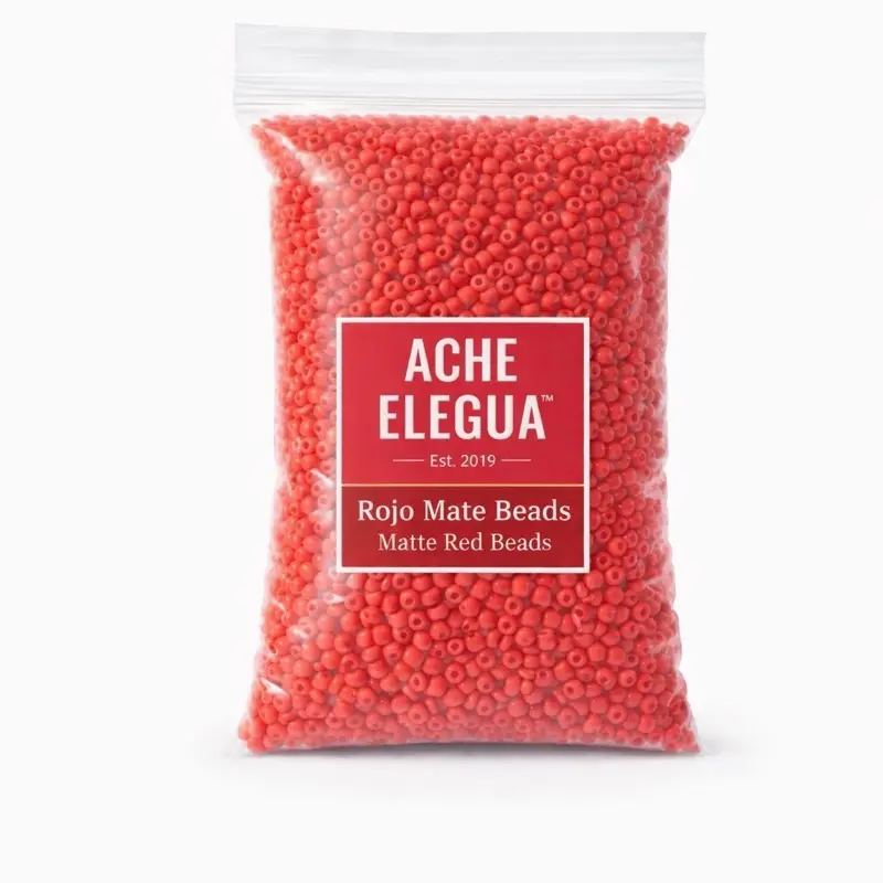 Ache Elegua Red Beads Bulk Pack for Bracelets & Jewelry DIY & Spiritual Use 1 Pound Bag Smooth Glossy Finish High-Quality Beads for Craft Projects