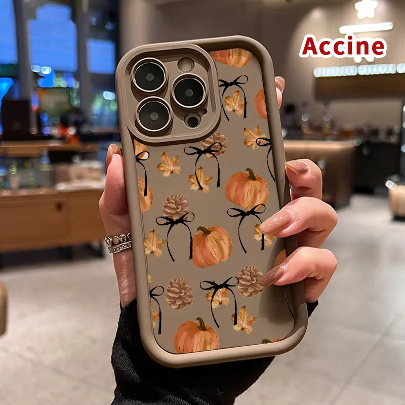 Soft TPU Bumper Cellphone Case for iPhone 16,15,14 Pro Max,13,12,11,XR,XS Plus,E - Autumn Whimsy Pattern, Camera Lens Protection, Rugged Durable Handheld Devices Casing, Mobile Phone Accessories, Protective, Shockproof