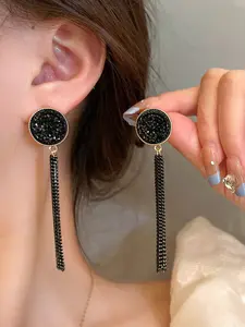 Vintage Chain Fringe Earrings, Unique Personality Exaggerated Design, Long Fringe Drop Earrings for Women, Fashion Jewelry