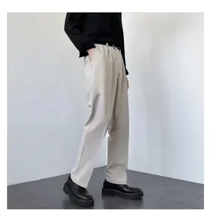 HommeMen'sCasualSolidColorWideLegPants,ForBackToSchool,FallMen'sTailoredWideLegTrouserswithPleatedDetail|LightweightDrapeFabricforSmartCasualWear|HighWaistedOfficePantswithModernRelaxedFit