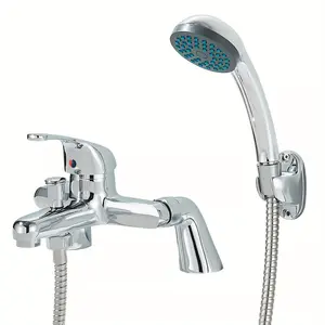 Bathroom Chrome-plated Sink Bathtub Filler Faucet Shower Faucet With Handheld, Bathtub Faucet With Shower, Bathtub Shower Filler Mixer Faucet Double Bar Bathtub Filler Faucet