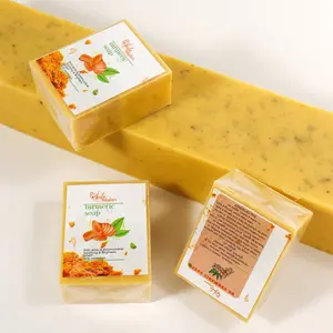 3 Bars Turmeric Soap - Brightening & Anti-Acne Handcrafted Soap for Glowing Clear Skin - Fades Dark Spots & Acne Scars - Natural Cleanser