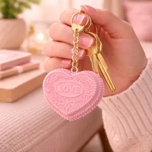 Pink Heart Keychain Fidget Clicker | 3D Printed Love Cookie Charm | Stress Relief Gift for Her | Cute Bag Charm | Valentine Gift