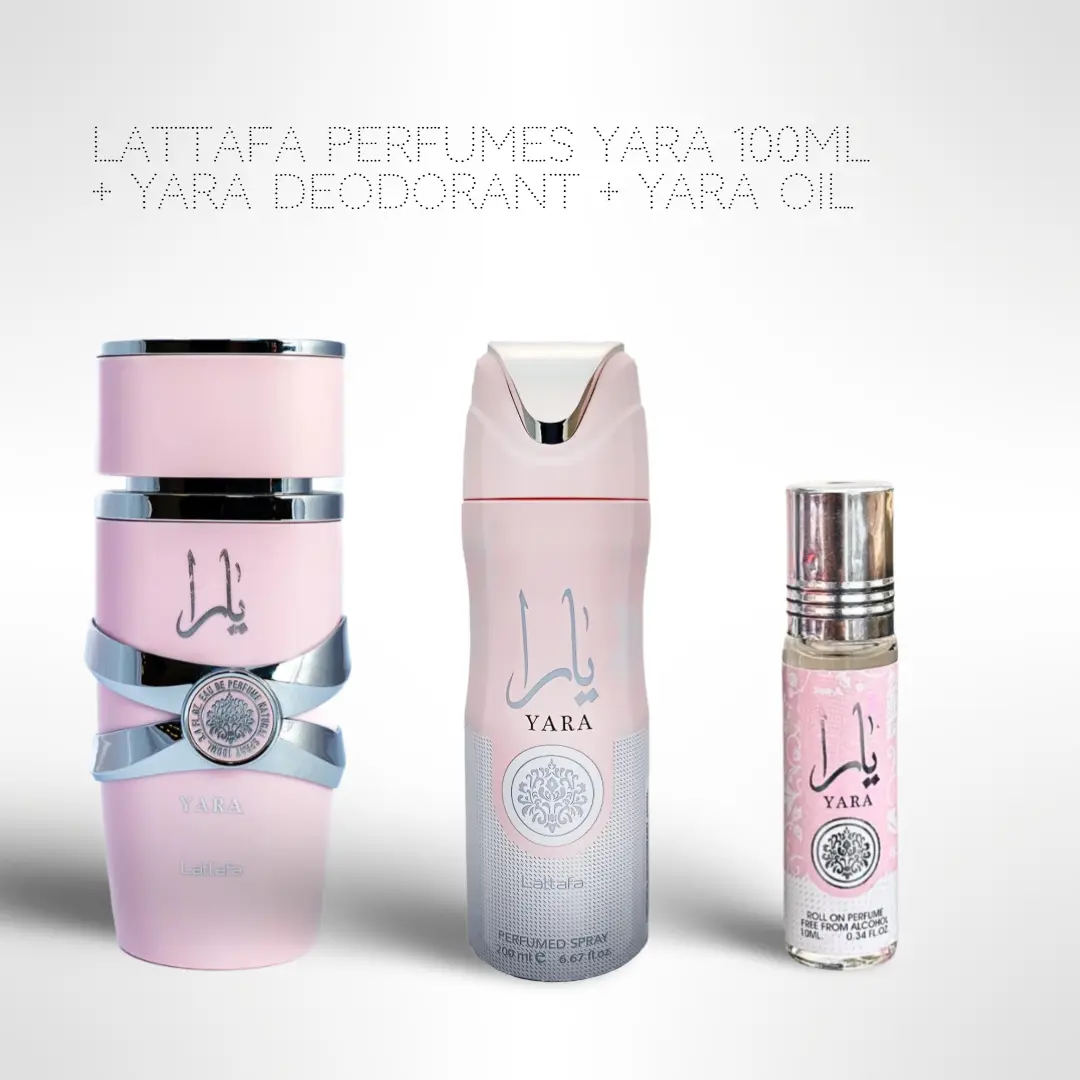 Lattafa Yara Bundle Yara 100ml + Yara deodorant + Yara oil - Fragrance Collection Starter Pack - Fragrance Gift Bundle