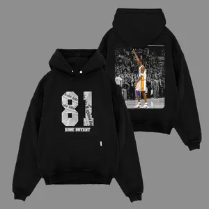 Vintage Kobe Bryant Basketball Graphic Hoodie, Retro Black Mamba #81 Point Game Legend Cotton Pullover, Los Angeles Hoops Icon Oversized Washed Streetwear Hoodie, Y2K Basketball Fan Gift for Men Women and Classic Hoops Collectors