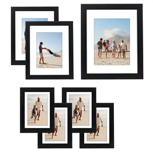 Gallery Wall Picture Frame Set 7 Piece | Wall Decor Display | Protective Glass