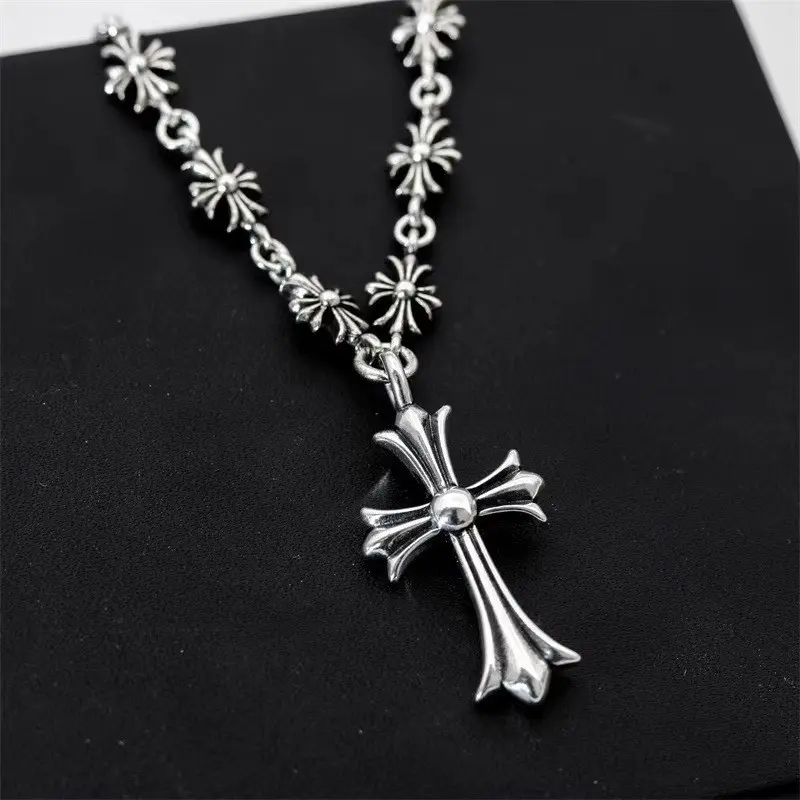 Trendy Men's Cross Pendant Necklace, Stainless Steel Chain Necklace for Daily Wear & Streetwear, Casual Fashion Jewelry, Best Gift for Him/Boyfriend/Husband/Brother, Birthday Surprise Present