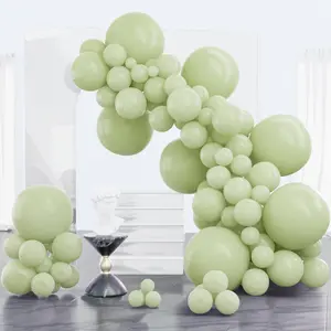PartyWoo Sage Green Balloons 100pcs Different Sizes of 18 12 10 5 Inch Dusty Boho Green Latex Balloon Arch Kit for Wedding Birthday Dinosaur Jungle Golf Football Theme Party Decorations Green-F32
