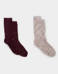 FULL TILT 2 Pack Womens Chenille Slouchy Socks