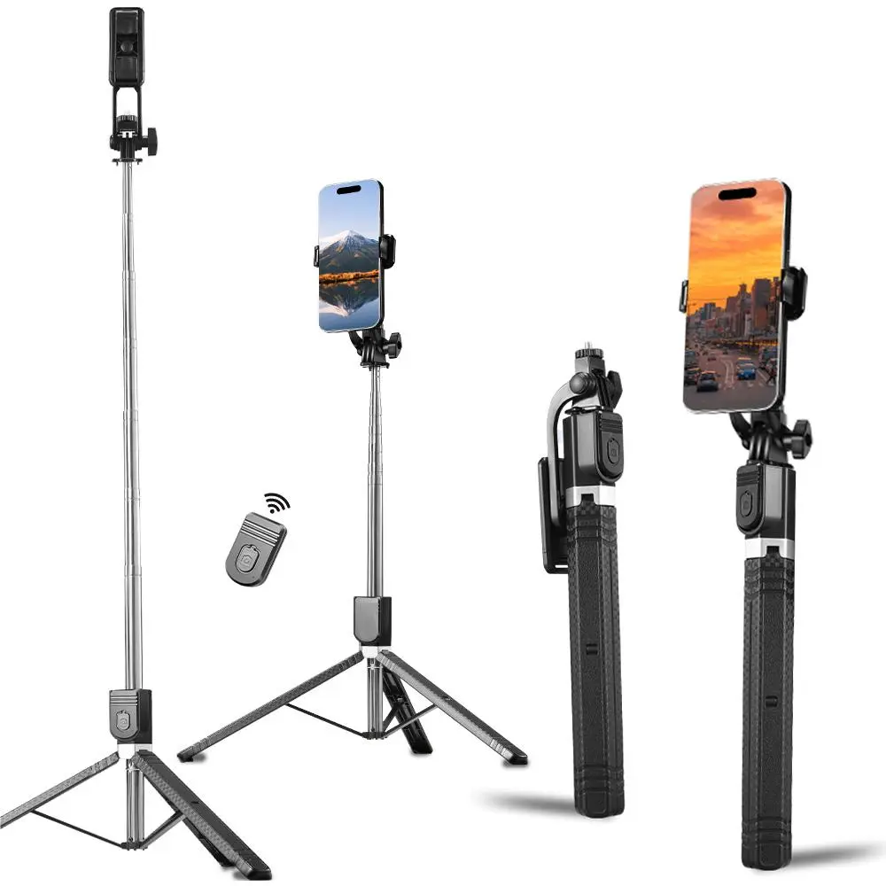 Portable Wireless Selfie Stick, 1 Count Wireless Retractable Selfie Stick with Tripod Stand & Remote Control, Selfie Accessories for Phone