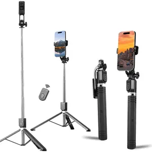 Portable Wireless Selfie Stick, 1 Count Wireless Retractable Selfie Stick with Tripod Stand & Remote Control, Selfie Accessories for Phone