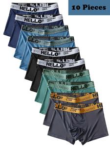 men's letter tape boxer brief, breathable comfortable underwear for daily wear, undergarments, casual men's underwear for all seasons