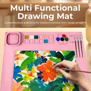 Silicone Oil Painting Pad Art Mat Graffiti Insulation Pad Drawing Pad DIY Painting Palette Handmade Paint Board