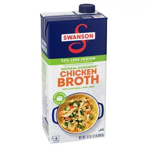 Natural Goodness Lower Sodium Chicken Broth, 32 oz Carton