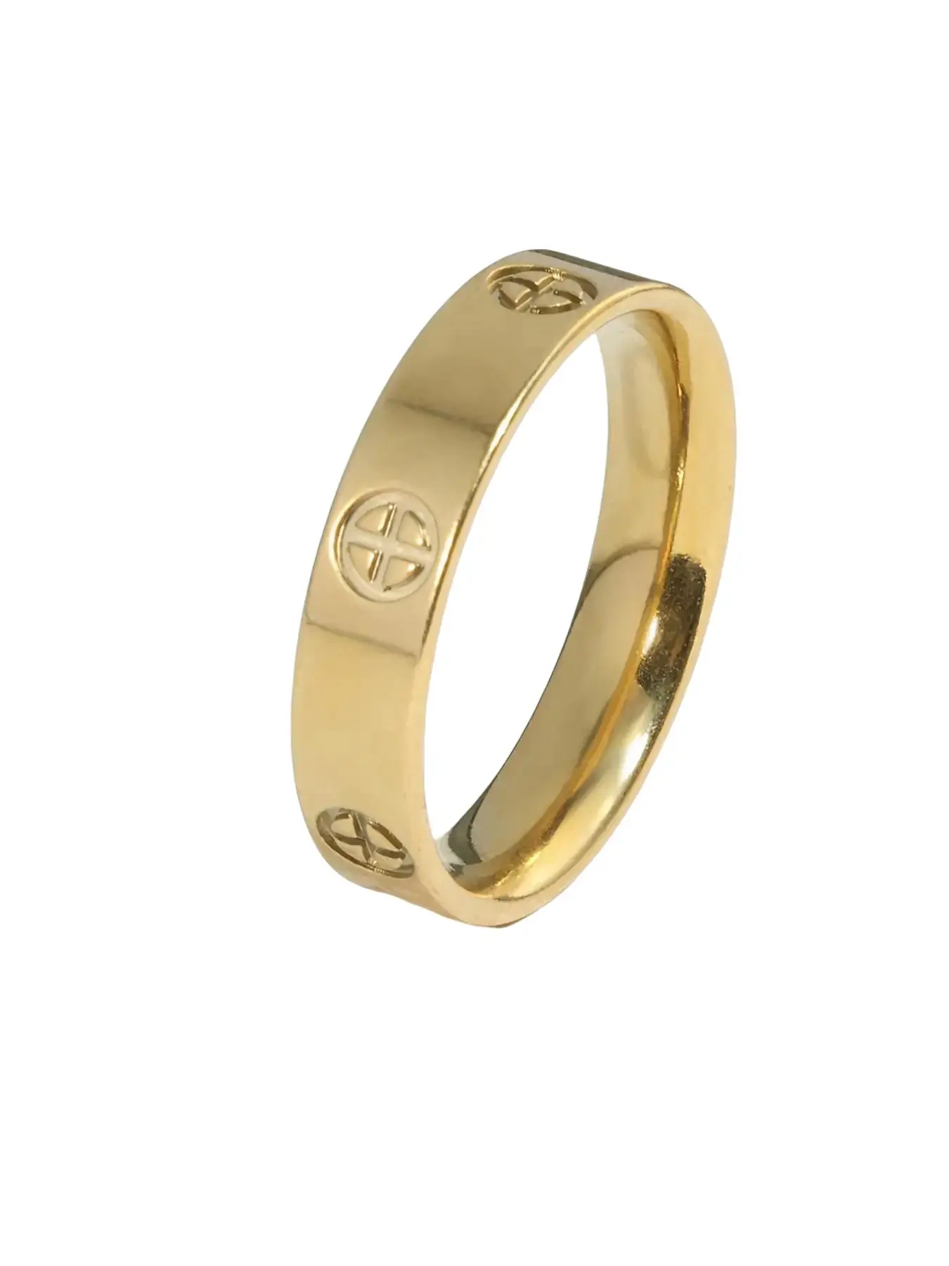 Classic Simple 18k Gold Plated Wedding Band Ring, Wedding Ring, Elegant Everyday Ring, Ankh Ring