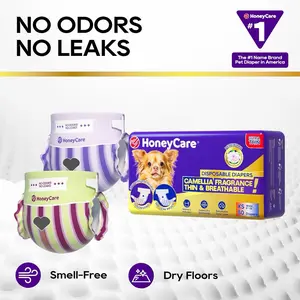 HoneyCare Petrichor Female Dog Diaper, Camellia Fragrance, Emits Fresh Scent While Absorbing Urine, Thin & Breathable, 2 Fashion Designs in 1 Package, 80 Count, SummerVibes petlovers