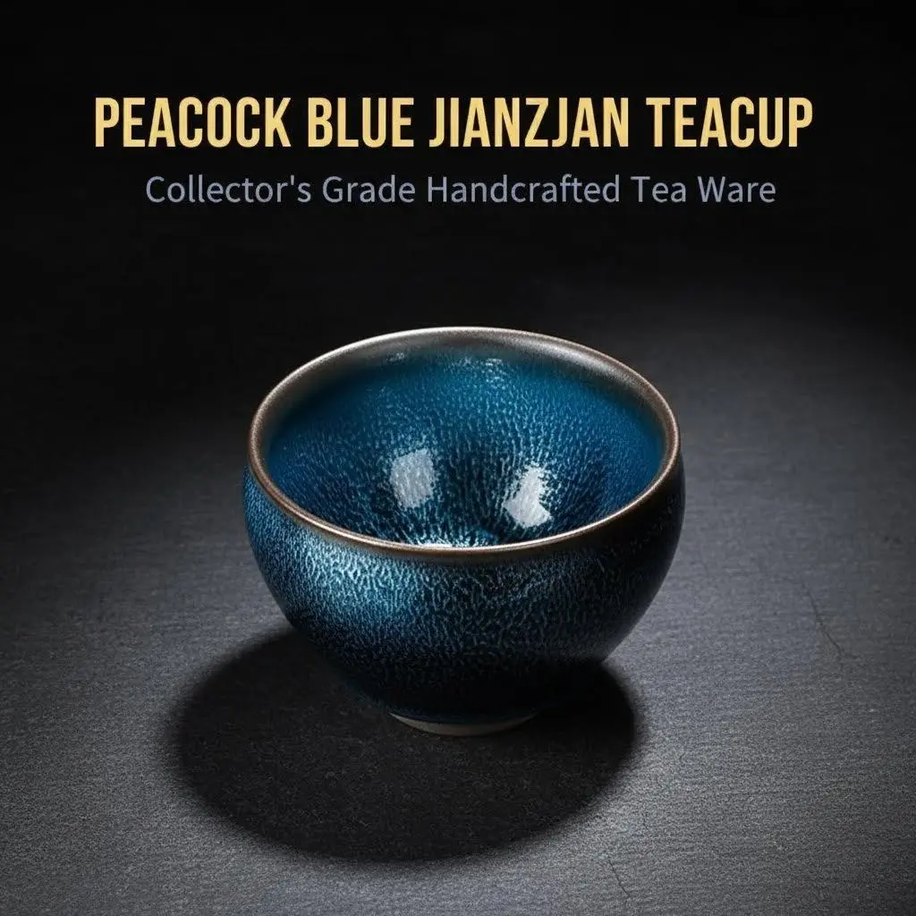 Traditional Handmade Kirin Pattern Jianzhan Ceramic Tea Cup - Iron Clay, Raw Mineral Glaze, Fired, Ice Crack Variation, Silver-Hair Crystal, Gift-Boxed Collectible Cultural Item for Tea Appreciation