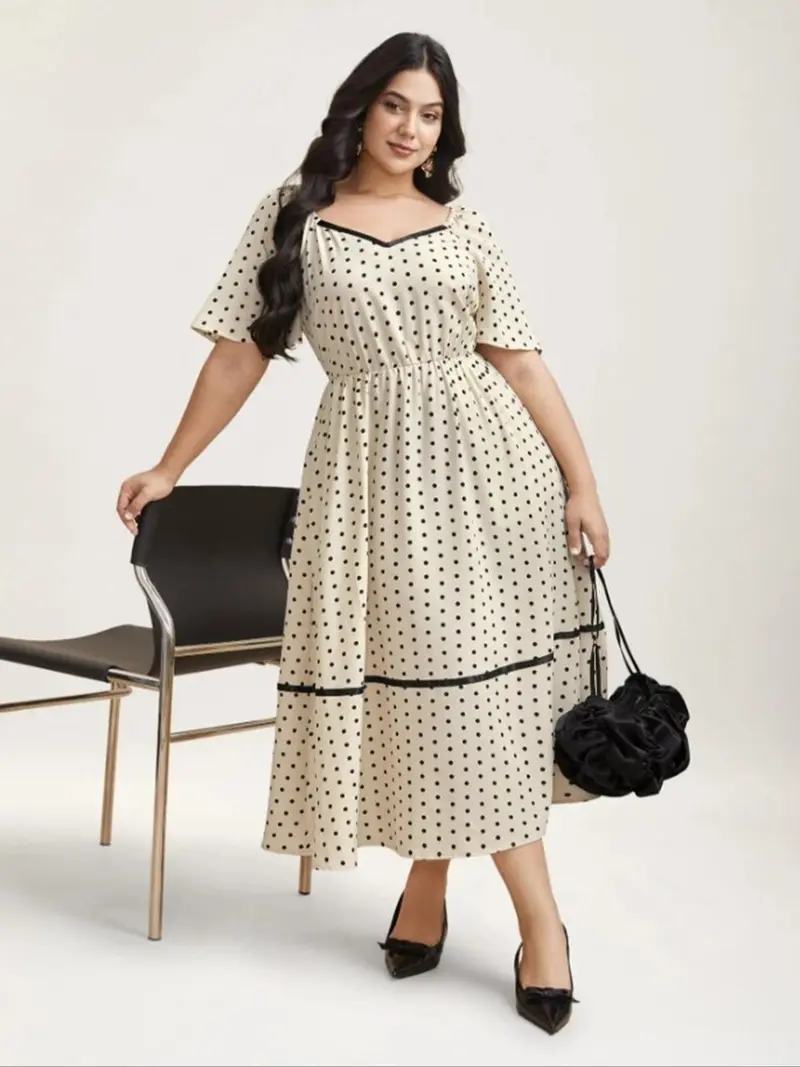 plus size reversible a line dress pockets Plus Size A Line Korean Polo T Shirt Dress – Pluspreorder main image 1