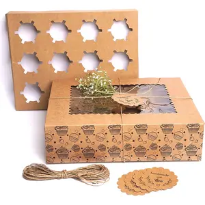 Kraft Cupcake Box For 12, Pack of 10/20