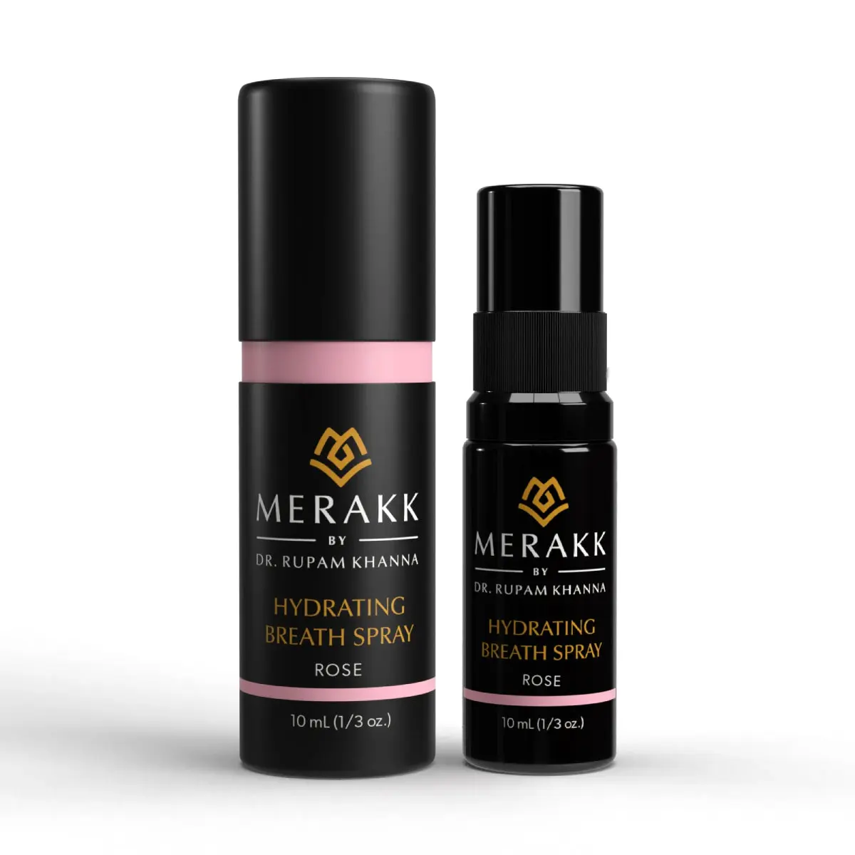 Merakk Hydrating Fresh Breath Spray in Rose & Mint – Sugar-Free Breath Freshener & Dry Mouth Spray with Stevioside, Menthol & Glycerin – 0.3 fl oz