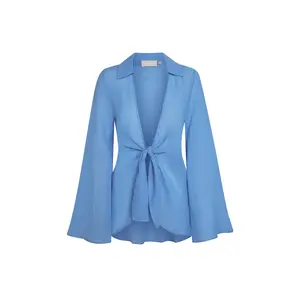 Grenada Tunic - Azure Crinkle Linen