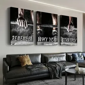 Motivational Gym Art Weightlifting Dumbbells Canvas Print Poster, Home Decor Artistic Wall Art, High Definition Printing, Modern Style
