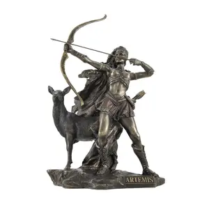 Bronzed Artemis Goddess of Hunting and Wilderness Statue
