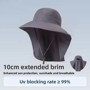 Sun hat for cycling, sun hat for shading from the sun, fishing hat, head cover for bed, universal style, new summer product, outdoor breathable wide brimmed hat, fisherman hat for women, quick-drying, horsehair for men, mountain climbing hat