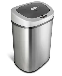 Trash Can, 21 Gallon Stainless Steel, Motion Sensor Hands Free Soft Close Lid Garbage Bin, Silver