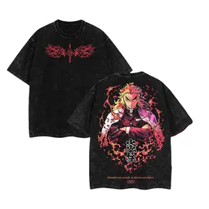 [COLLECTION] Hashira Demon Slayer T-Shirt - Kyojuro Rengoku, Giyu Tomioka, Tengen Uzui, Iguro Obanai, Gyomei Himejima, Mitsuri Kanroji -  Anime Double Printed Vintage Washed Tee Unisex Oversize Anime Manga Washed Heavyweight Cotton T-shirt