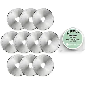 45mm Rotary   10 count by , Fits Fiskars, OLFA, Truecut,  Steel Replacement  Set for Fabric & Leather, Ultra  and Durable for Quilting Sewing Crafts