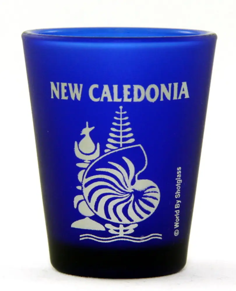 New Caledonia Cobalt Blue Frosted Shot Glass