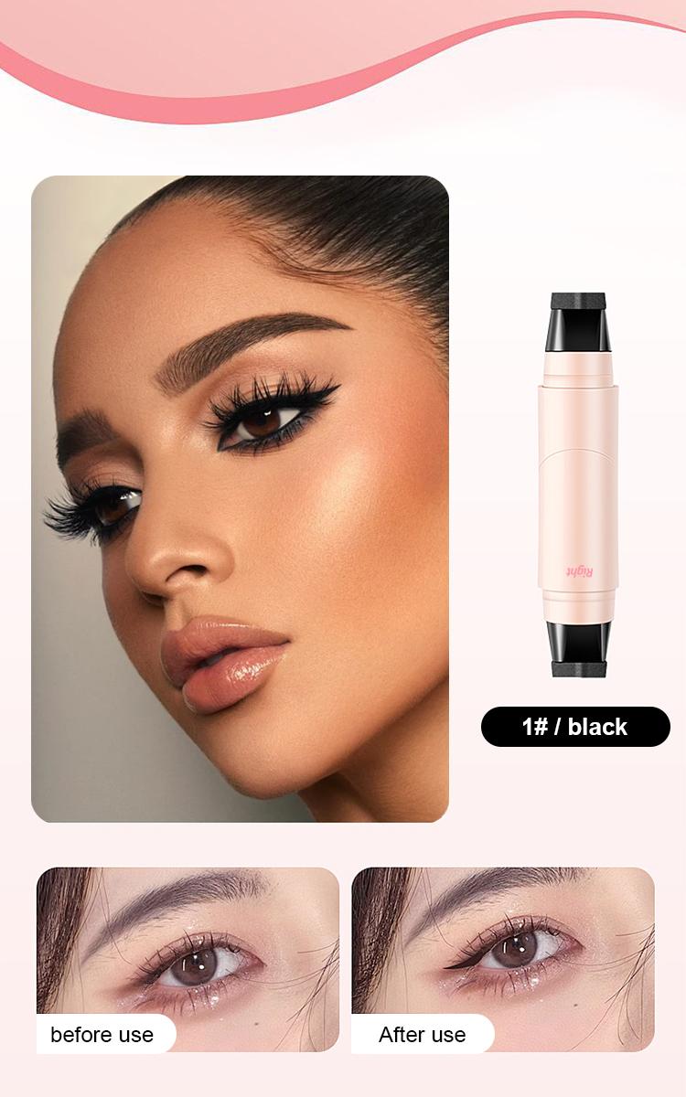 PAGE VINE 1-Step Eyeliner Stamp Pen, No Ink Dipping Needed, Waterproof, Smudge-Proof, Perfect Symmetrical Winged Liner for Beginners, 2 Shades (Black, Brown) for All Eye Shapes
