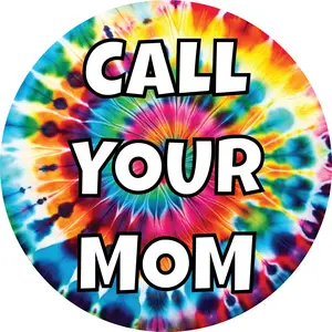 Call Your Mom Funny Fridge Magnet for College Students, Gag Gift Stocking Stuffer for Daughter Son, 4.5-Inch Circle Reminder Magnet for Birthday Care Package
