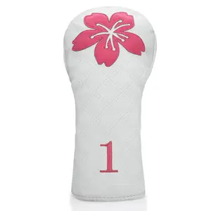 Sakura-Inspired Golf Headcover, Fits Odyssey Drivers, Fairway Woods & Uts, Durable PU Material, / Floral Design