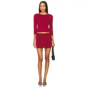 ALL THE WAYS Gigi Skirt Set in Burgundy