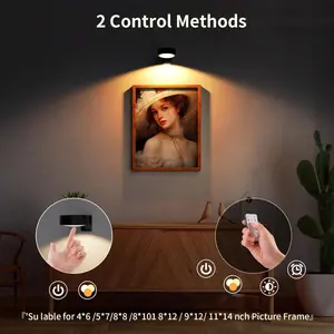 3 pk with remote control Led Art Display Light Rechargeable Magnetic Painting Light with Remote Control Wireless Home Wall Decoration Picture Frame Light Ambient Dimmable Led
